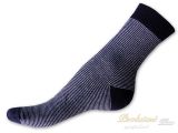 Dámské bavlněné ponožky s lycrou 35/37 Proužek tmavě modrý