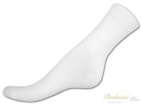 Bavlněné ponožky s lycrou 41/42 Hladké bílé