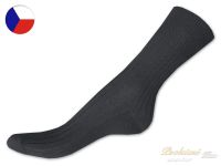 100% bavlněné ponožky 41/42 Žebro tmavě šedé