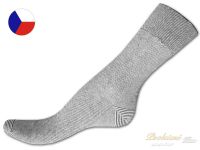 Bavlněné ponožky s lycrou 41/42 Proužek světle šedý