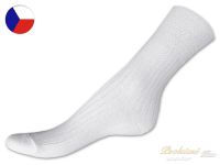 100% bavlněné ponožky 41/42 Žebro bílé