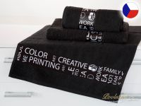 Froté ručník 50x100 NORA TISK 450g Písmo černé