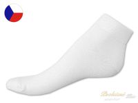 Bambusové kotníkové ponožky s lycrou 38/39 Hladké bílé