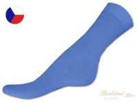 Bavlněné ponožky s lycrou 41/42 Hladké modré