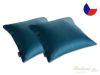 Saténový dekorační polštářek 40x40 EXCELLENT VIVIEN Industrial hladký modrý