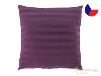 Jednobarevný povlak na polštář 50x70 satén Proužek purpur