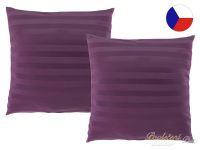 Jednobarevný saténový dekorační polštářek 50x50 Proužek purpur