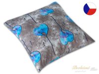 Luxusní saténový povlak na polštář 40x40 GEON Srdce modrofialové