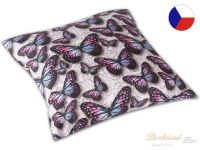 Luxusní saténový povlak na polštář 40x40 GEON Motýli fialoví