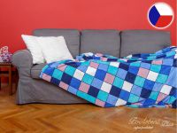 Luxusní deka micro 150x200 SLEEP WELL 300g Kostka modrá