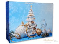 Vánoční dárková taška 40,5x56x25 Stromeček modrý