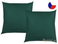 Jednobarevný saténový dekorační polštářek 40x40 Luxury Collection Tmavě zelený
