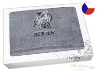 Luxusní dárkové balení osušky Znamení Beran šedá/šedá