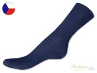 Ponožky 100% bavlna tm. modré žebro 38/39