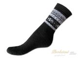 Froté ponožky Norský vzor černé 35/37