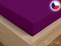 Luxusní saténové prostěradlo na vysokou matraci 100x200 tmavě fialové