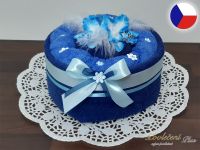 Textilní dort z ručníků Rujana modrá