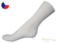 Sibiřky hřejivé ponožky s jemným svěrem 36/37 smetanové
