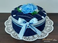 Textilní dort z osušky Sofie modrá