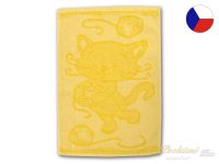 Dětský ručník 30x50 Kočka žlutá