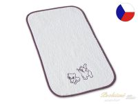 Ručník pro miminko s výšivkou LOTA 30x50 Kočičky bílá/tmavě fialová 350g 