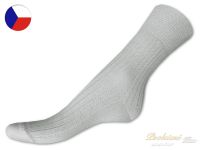 Ponožky 100% bavlna světle šedé žebro 43/45