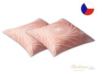 Damaškový dekorační polštářek 40x40 EXCELLENT Sophia grafico tmavá lososová