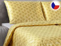 Luxusní damaškový povlak na polštář 40x40 APOLLO Kloboučky pastelově žluté