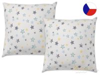 Bavlněný dekorační polštářek 40x40 Modré hvězdy