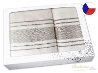 Luxusní dárková sada ručníku a osušky Mozaika krémová