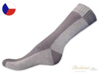 Ponožky froté s lycrou Lux sv. šedé/tm. šedé 41/43