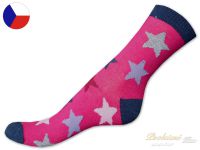 Dětské ponožky Rotex 25/27 Hvězdičky růžové