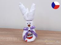 Malý velikonoční zajíček z ručníku Sofie bílý + vajíčko s překvapením