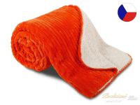 Luxusní deka z mikrovlákna OVEČKA 150x200 Manžestr oranžová 520g