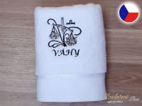Luxusní ručník se znamením VÁHY 450g bílá/šedá