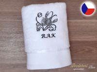 Luxusní ručník se znamením RAK 450g bílá/šedá