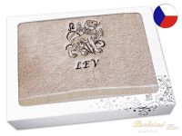 Luxusní dárkové balení ručníku Znamení Lev béžová/hnědá