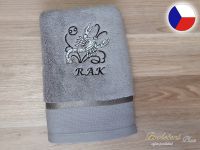Luxusní ručník se znamením RAK 450g šedá/šedá