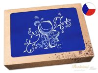 Pánská vinařská zástěra s výšivkou v dárkovém balení modrá 72x100 Pohár