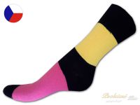 Veselé ponožky LYCRA Žluto/růžové