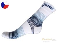Bavlněné ponožky ROTEX 37/38 Jeans bílo-šedé