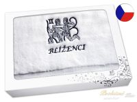 Luxusní dárkové balení osušky Znamení Blíženci bílá/šedá