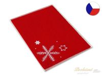Malý vánoční ručník 35x50 Ledová hvězda červenobílá