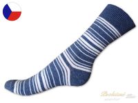 Bavlněné ponožky ROTEX 39/41 Tenký proužek bílý