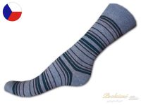Bavlněné ponožky ROTEX 37/38 Tenký proužek šedá
