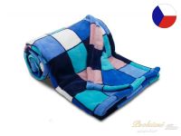 Luxusní dětská deka do kočárku 75x100 SLEEP WELL 300g Kostka modrá