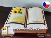 Textilní dort z ručníků Kniha karamel