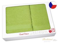 Vánoční dárková sada ručníku a osušky NORA Vlny sytě zelené